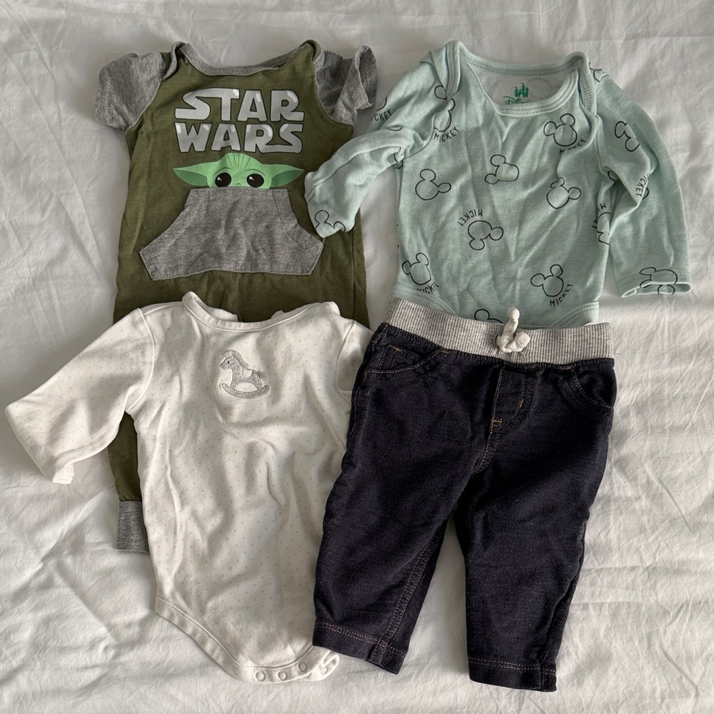 Star Wars and Mickey Mouse Baby Outfit Set 3-6 months